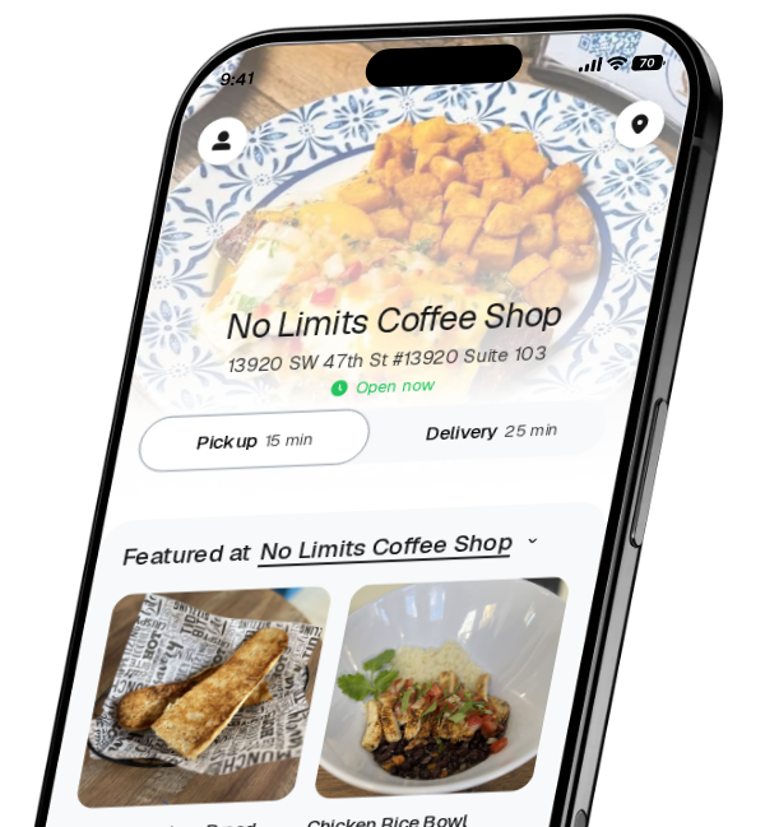No Limits Coffee Shop app preview